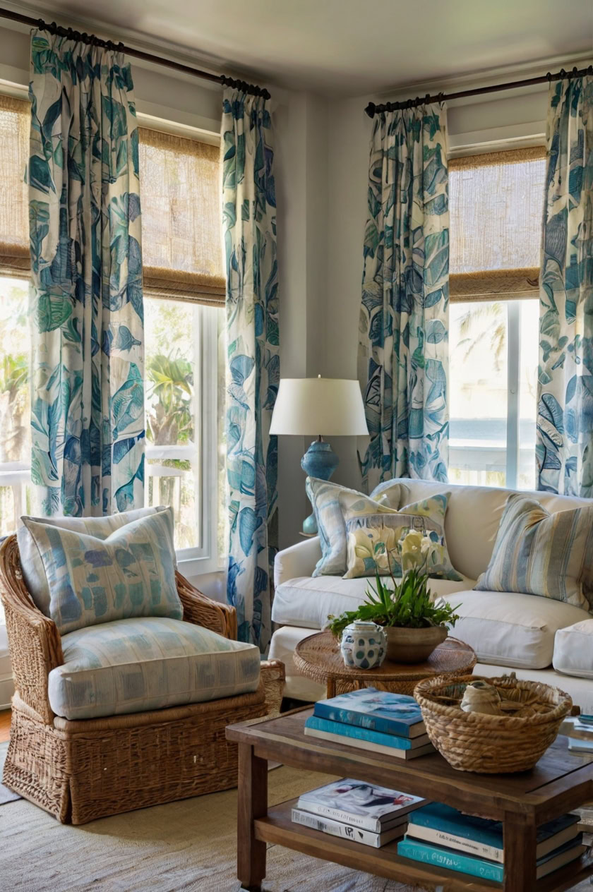 Opt for light, breezy curtains to allow the sunlight to flow into the room.