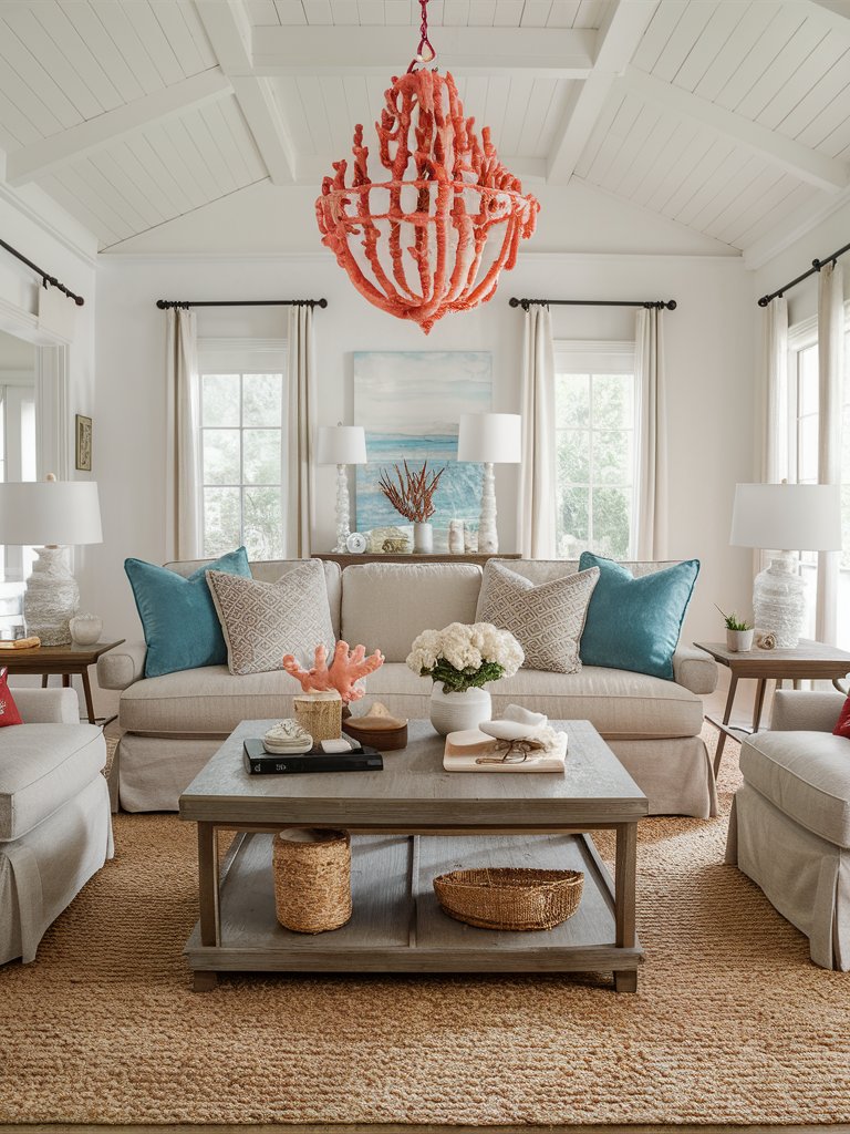 Use faux or real coral pieces as decor accents