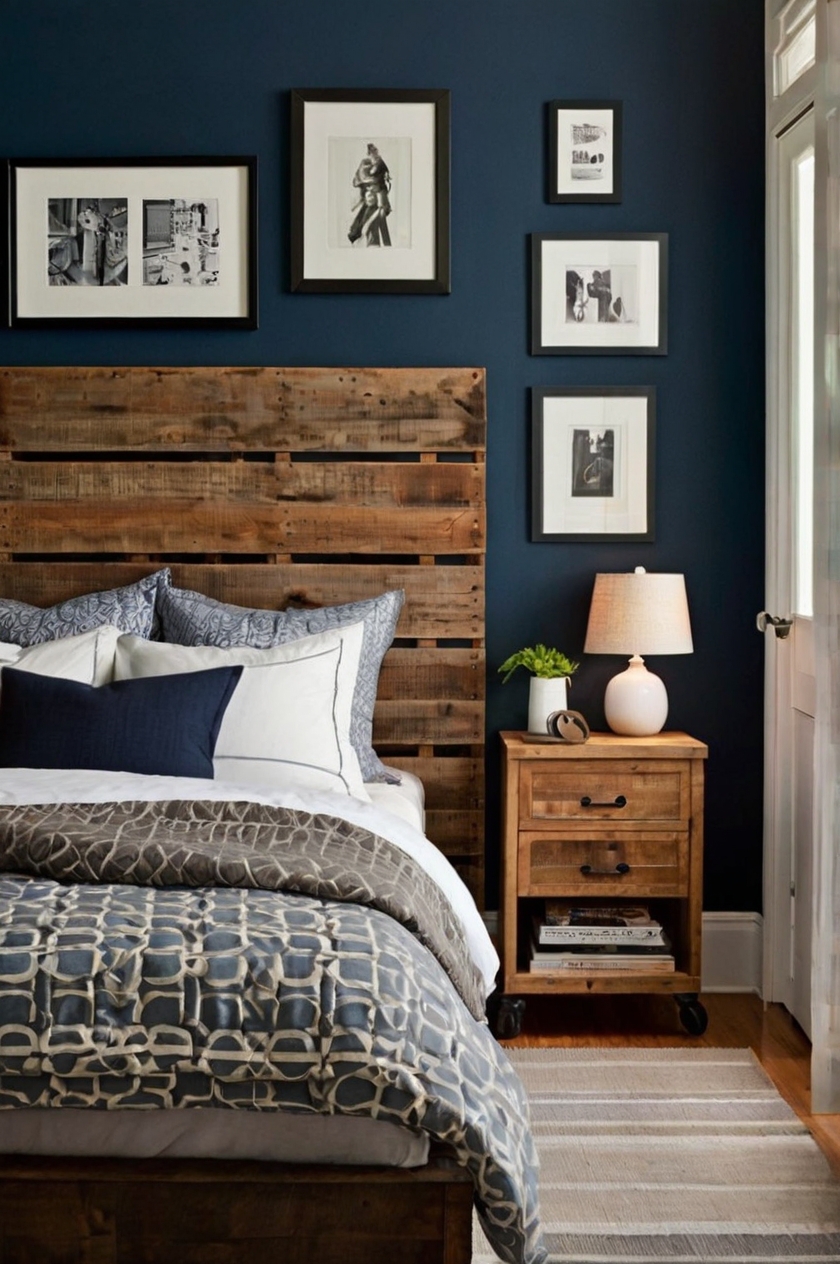 Create a custom headboard using pallets, old doors, or fabric-covered foam for a stylish and budget-friendly focal point.